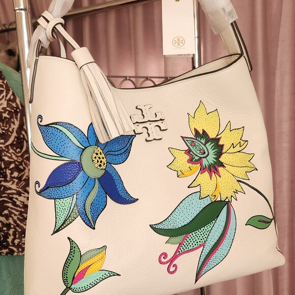 Tory Burch Handbags - Tory Burch Thea Floral Appliqué Leather Hobo | NWT | Giftable